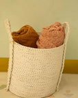 CESTO NUSA DUA  PALHA NATURAL M BRANCO 30 X 30 (H) CM