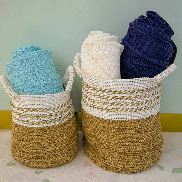 CESTO SEMINIAK PALHA NATURAL P 32 X 28 (H) CM