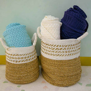 CESTO SEMINIAK PALHA NATURAL M  30 X 42 (H) CM