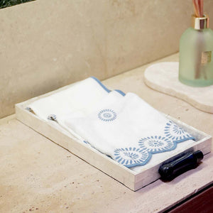 BANDEJA BORACAY RETANGULAR COM BAMBU AZUL P