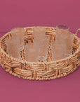 BANDEJA RENDONDA DE FIBRA NATURAL ENTRELACE 16X46X45