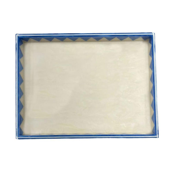 BANDEJA MOSAICO SOLARIS MARFIM E AZUL 33x23CM