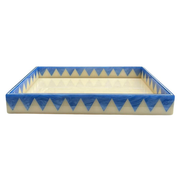 BANDEJA MOSAICO SOLARIS MARFIM E AZUL 33x23CM