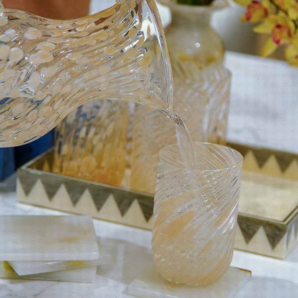 BANDEJA MOSAICO SOLARIS MARFIM E FENDI 33x23CM