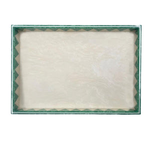 BANDEJA MOSAICO SOLARIS MARFIM E VERDE 33x23CM