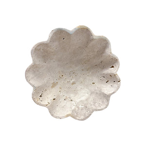 BOWL MÁRMORE ESCULPIDO FLOR TRAVERTINO 20CM