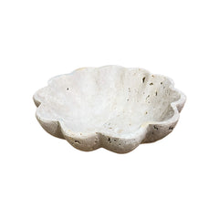 BOWL MÁRMORE ESCULPIDO FLOR TRAVERTINO 20CM