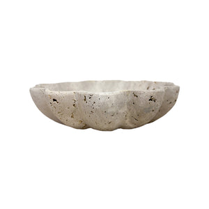 BOWL MÁRMORE ESCULPIDO FLOR TRAVERTINO 20CM