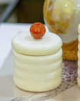POTE CERÂMICA ARTESANAL COM ÁGATA NATURAL 10CM