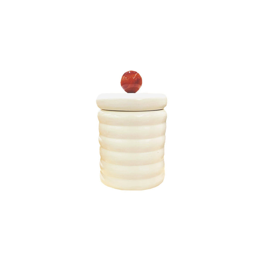 POTE CERÂMICA ARTESANAL COM ÁGATA NATURAL 15CM
