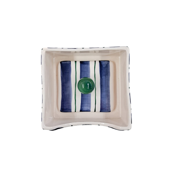 PORTA GUARDANAPO CERÂMICA AGATA AZUL