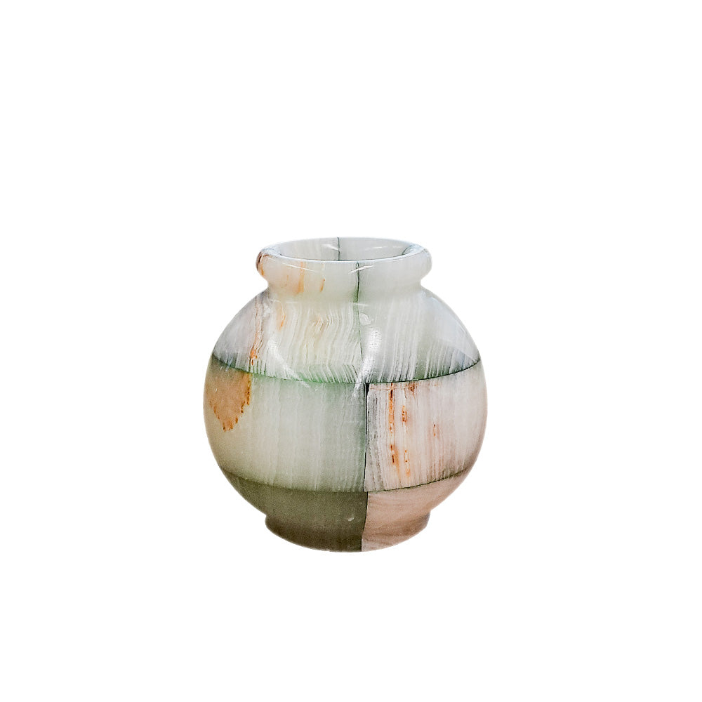 VASO DE ONIX QUADRICULADO VERDE 10 CM