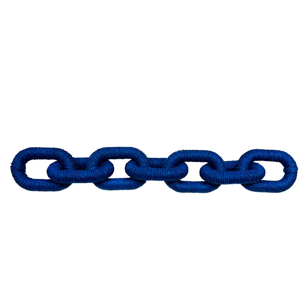 CORDÃO DE MESA CORRENTE EM ELOS AZUL 70CM
