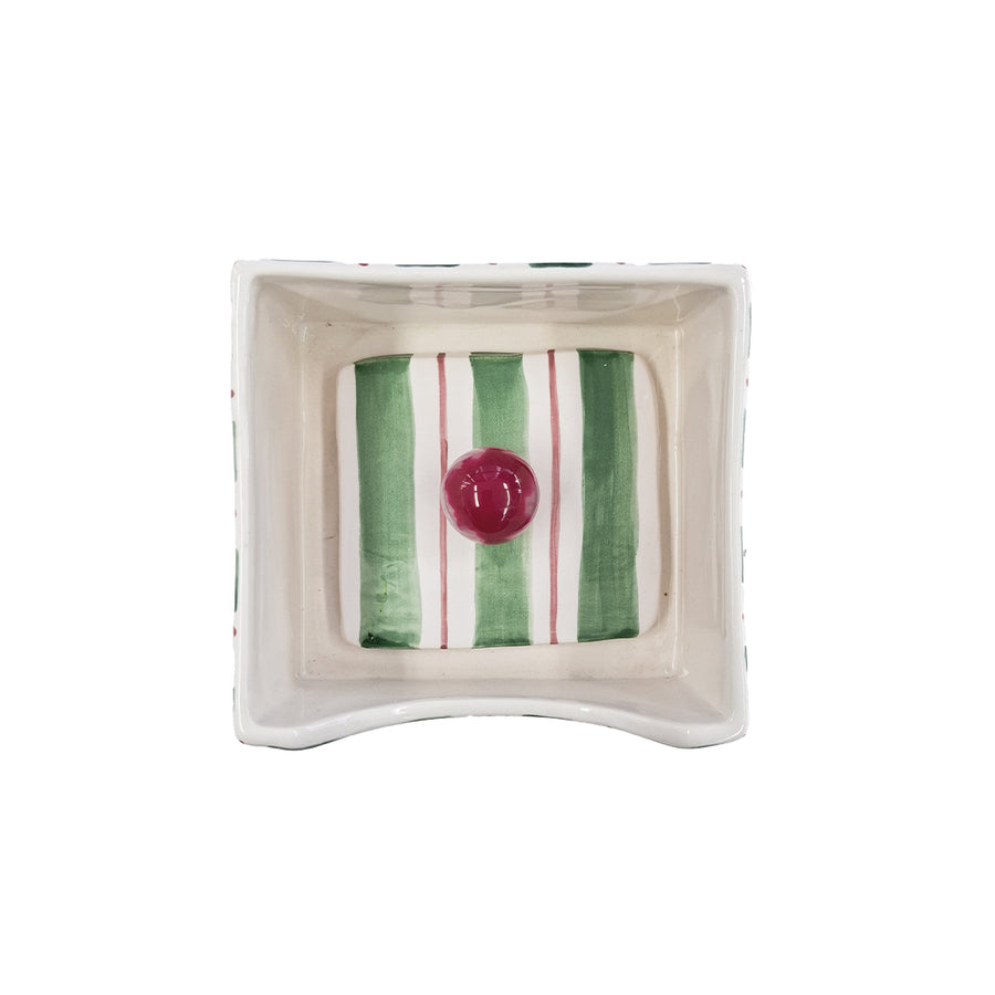 PORTA GUARDANAPO CERÂMICA AGATA VERDE
