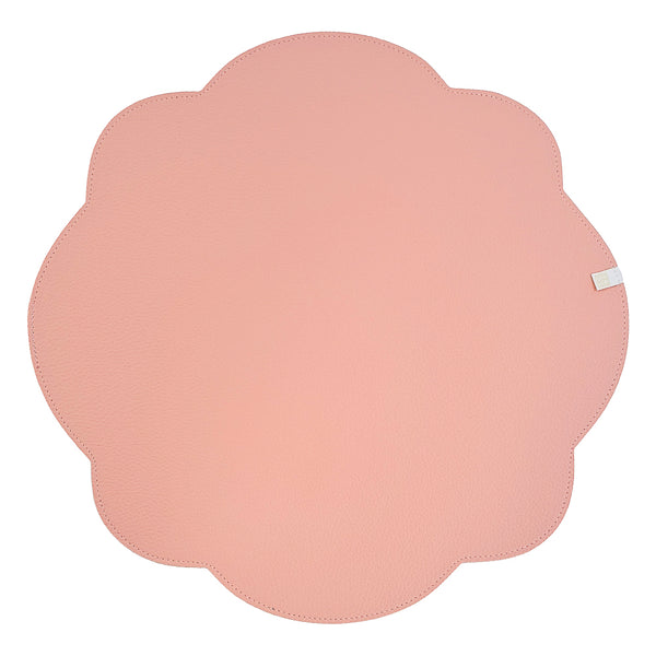 JOGO AMERICANO DUPLA FACE IMPERMEÁVEL REDONDO FLOR ROSA E VINHO 42 CM