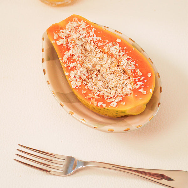 Bowl Cerâmica Artesanal Mamão Verde e Ouro