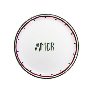 SET 4 PRATOS SOBREMESA CERÂMICA PINTADOS À MÃO WISHES