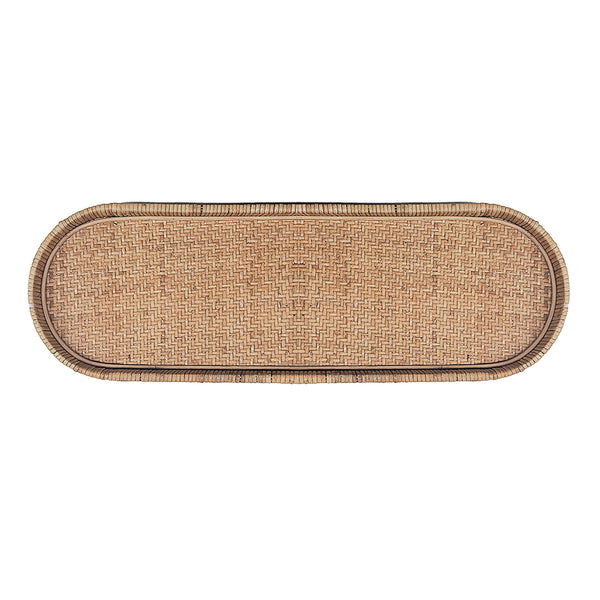 BANDEJA DE RATTAN OVAL COMPRIDA G