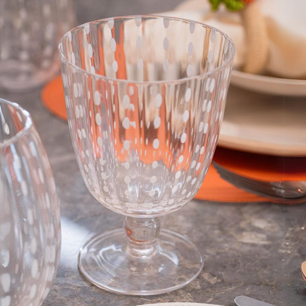 TAÇA DE VIDRO DOTS TRANSPARENTE  9,5 x 14(H) cm