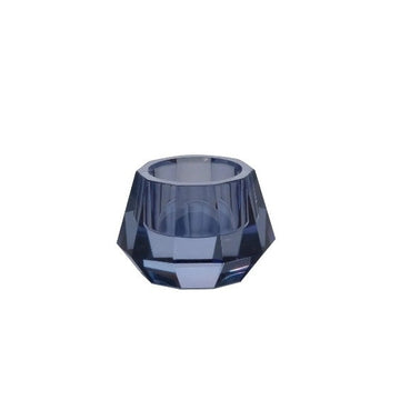 CASTIÇAL CRISTAL BLUE GEOMETRIC 8 X 10 (H) CM