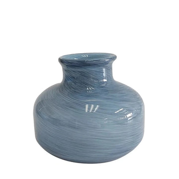 VASO DE VIDRO MESCLA BLUE BOJUDO 15 X 18(H) CM