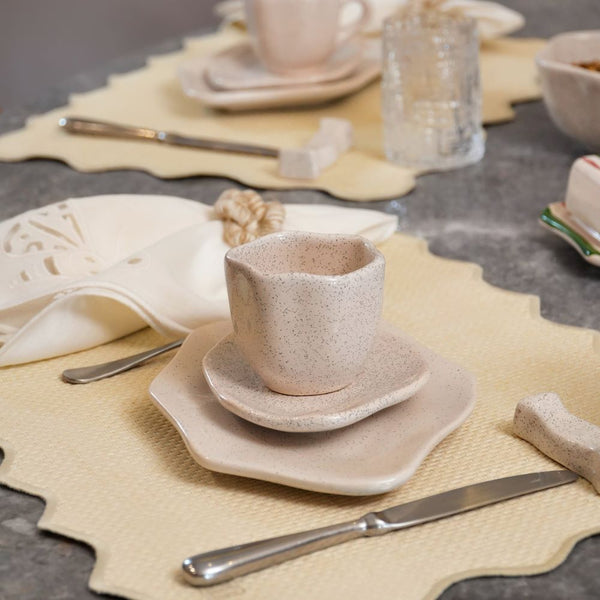 XICARA COM PIRES CERÂMICA AREIA BRANCA