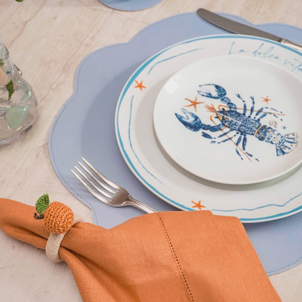 GUARDANAPO LINHO VISCO BARRA LARGA PREMIUM LARANJA 55X55  CM