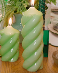 VELAS SUPER TWIST VERDE CLARO G  6,5 X 22(h) CM