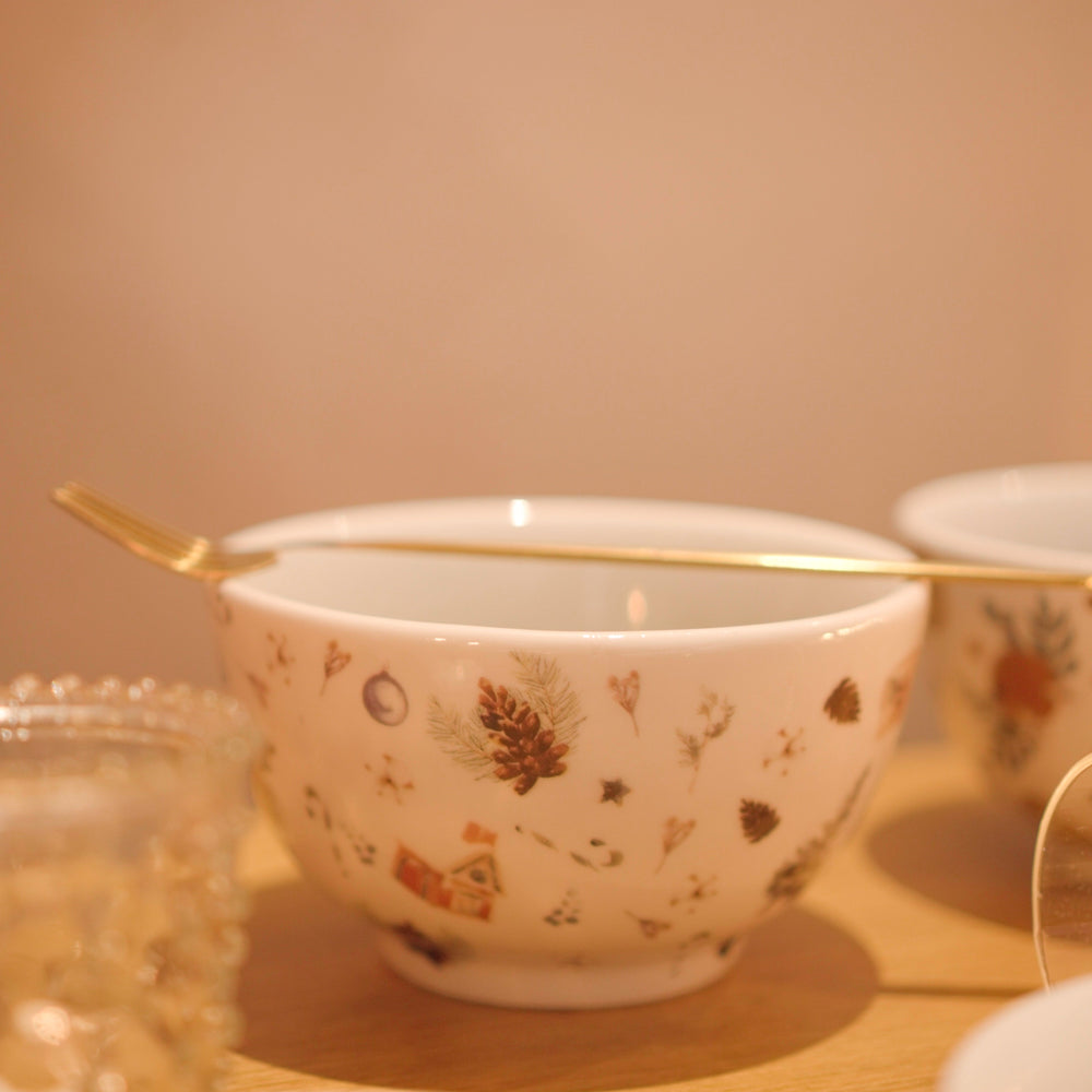 BOWL DE PORCELANA PINHA 14 X 7(H) CM