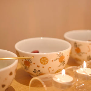 BOWL DE PORCELANA FLOR DE LARANJEIRA 14 X 7(H) CM