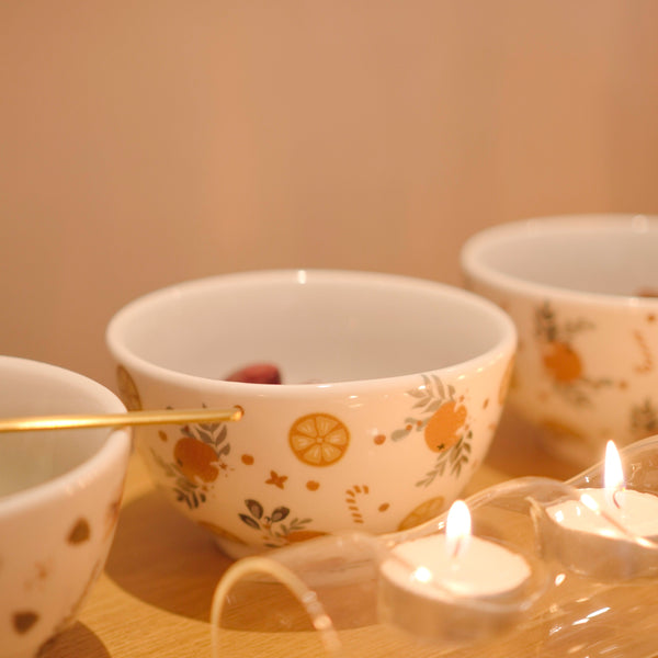 BOWL DE PORCELANA FLOR DE LARANJEIRA 14 X 7(H) CM