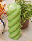 VELAS SUPER TWIST VERDE CLARO G  6,5 X 22(h) CM