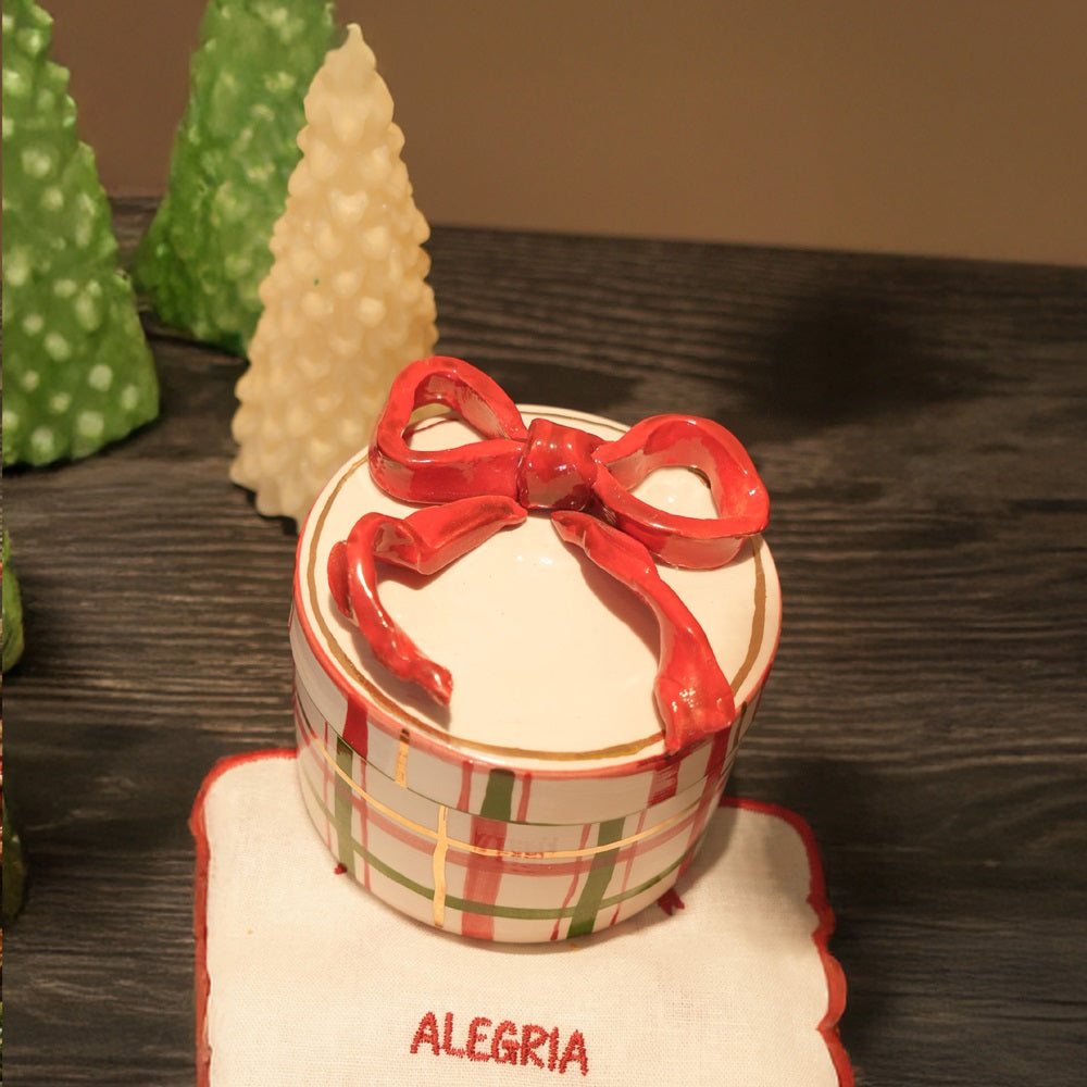 POTE CERÂMICA ARTESANAL XADREZ COM OURO NATAL