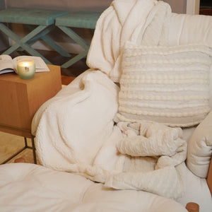 MANTA DE TRICOT COZY BEGE 130X175 CM