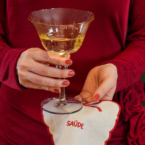 TAÇA DE VIDRO SAINT REMY AMARELO E CINZA 180ML