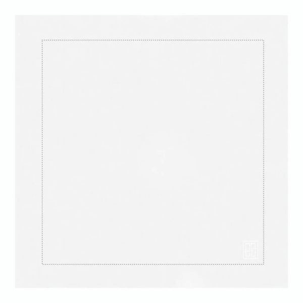 GUARDANAPO DE LINHO PURO BARRA LARGA PREMIUM BRANCO 55X55 CM