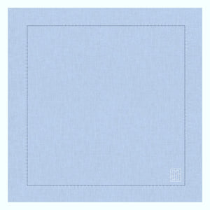 GUARDANAPO DE LINHO VISCO BARRA LARGA PREMIUM AZUL CLARO 55X55 CM