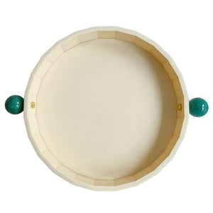 BANDEJA REDONDA QUARTZO MARFIM
