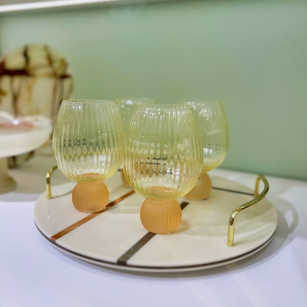 TAÇA BAIXA RIMINI 500ML AMARELO E LARANJA