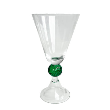 TAÇA DE VIDRO DECO VERDE 10,5 (d) x 19 (h) cm