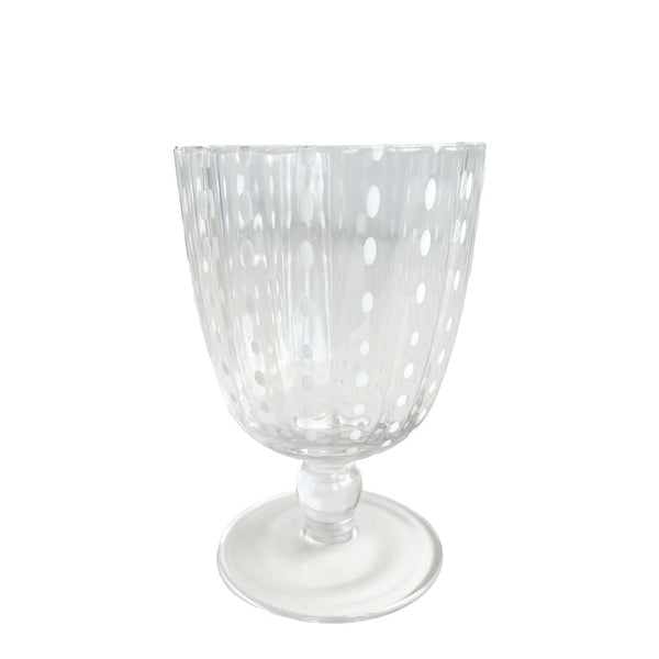TAÇA DE VIDRO DOTS TRANSPARENTE  9,5 x 14(H) cm