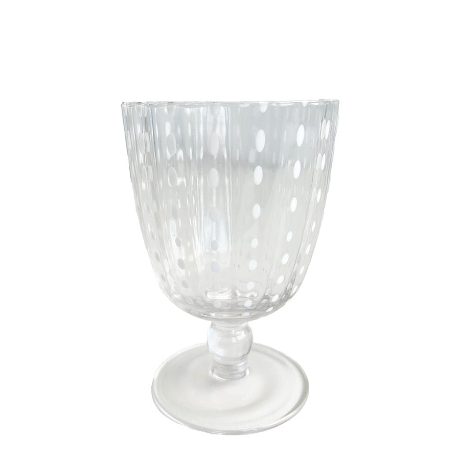 TAÇA DE VIDRO DOTS TRANSPARENTE 9,5 x 14(H) cm