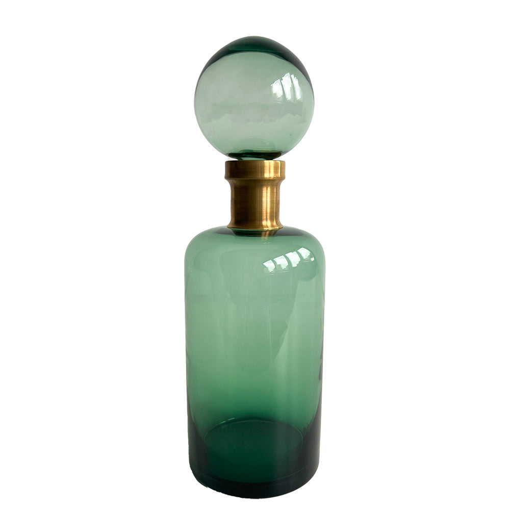VASO GARRAFA DE VIDRO ESMERALDA 12 x 86(h) cm