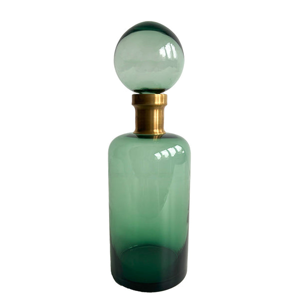 VASO GARRAFA DE VIDRO ESMERALDA 12 x 86(h) cm