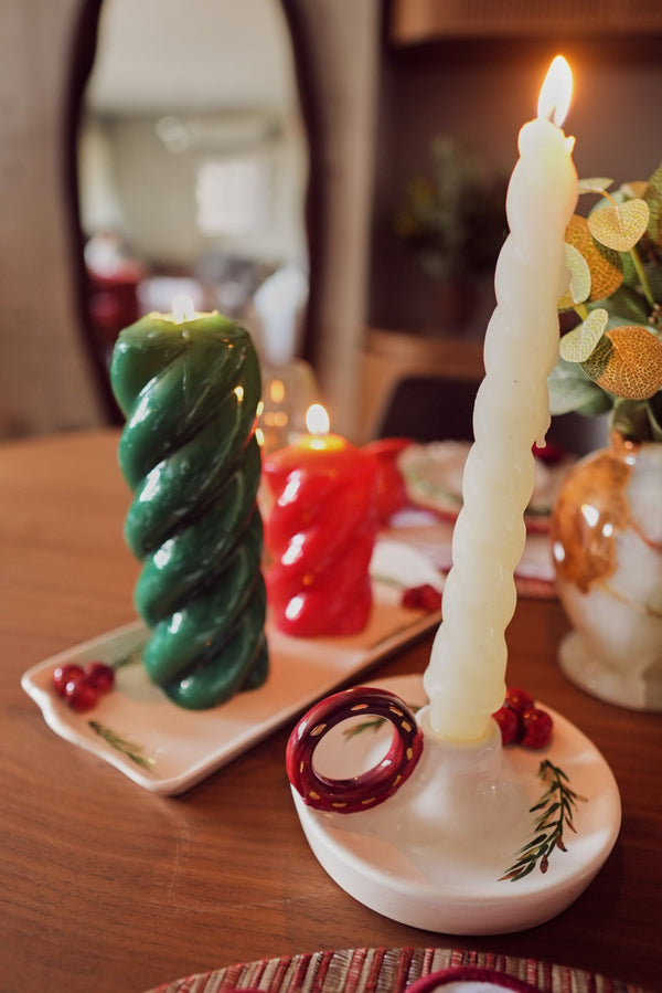 VELAS PARA CASTIÇAL NUVEM MARFIM  26CM - 02 UNIDADES