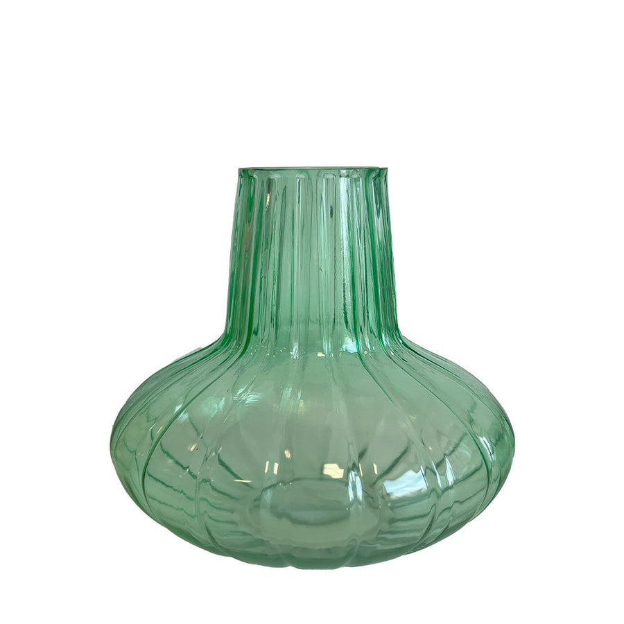 VASO DE VIDRO GOTA VERDE FLORESTA G 22 x 25(h) cm