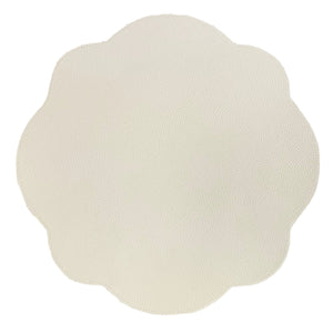 JOGO AMERICANO DUPLA FACE IMPERMEÁVEL REDONDO FLOR BEGE E VERDE 42 CM