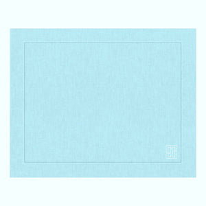 JOGO AMERICANO DE LINHO VISCO BARRA LARGA PREMIUM AZUL CLARO 50X39  CM