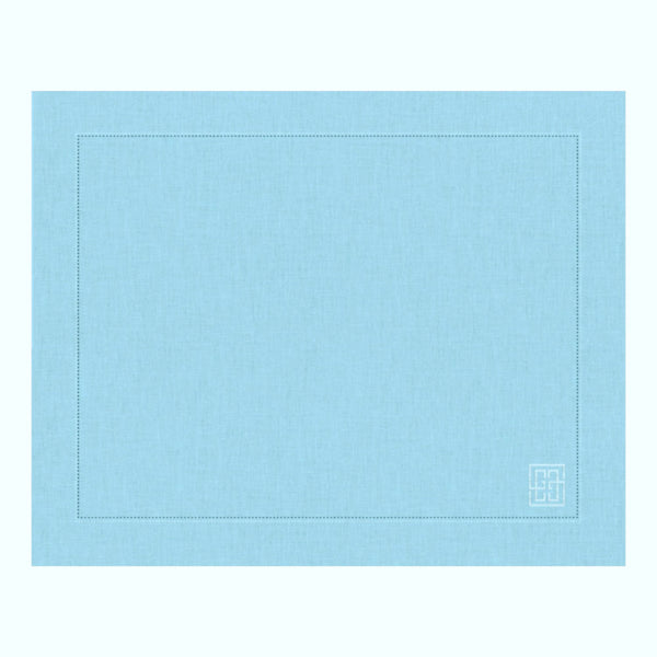 JOGO AMERICANO DE LINHO VISCO BARRA LARGA PREMIUM AZUL  50X39  CM