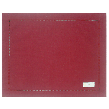 JOGO AMERICANO ALGODÃO FLAME COM PONTO AJOUR VERMELHO  46X37 CM